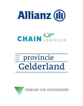 Logo's van Allianz, Chain Logistics, Provincie Gelderland en Verbond van Verzekeraars